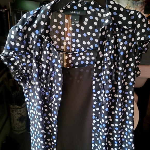 Style & Co cute layered top sz SP - Picture 3 of 9